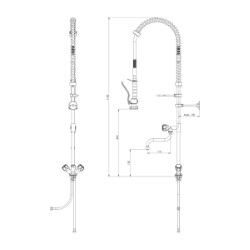 Dkr-Pro Commercial Pre Rinse Tap Spray With Tap 004