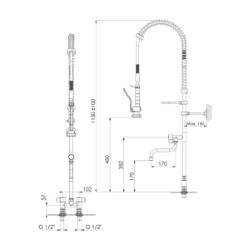 Dkr-Pro Commercial Pre Rinse Tap Spray With Tap 053