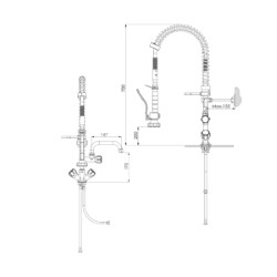 Dkr-Pro Commercial Pre Rinse Tap Spray With Tap 054