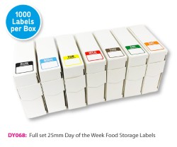 Day 25x25mm Day Of The Week Food Labels With Dispenser