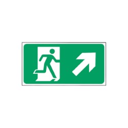 Emergency Exit Only Man Right Up 150x300mm