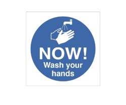 Now Wash Your Hands Notice 100x100mm