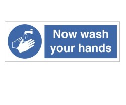 Now Wash Your Hands Notice 80x230mm