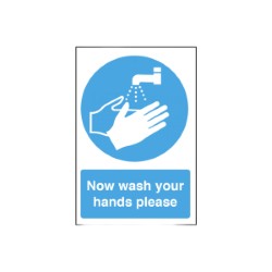 Now Wash Your Hands Please Vinyl Sticker 300x200mm