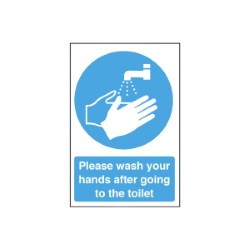 Please Wash Your Hands After Going To The Toilet Vinyl Sticker 300mm X 200mm