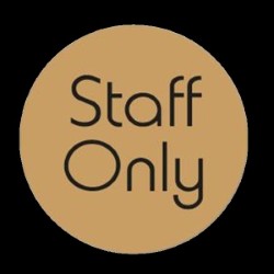 Staff Only Door Gold Finish 75mm Diameter