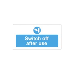 Switch Off After Use Safety Sign 100x200mm