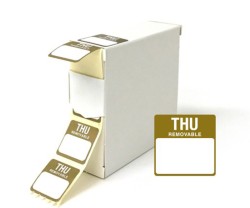 Thursday 25x25mm Food Labels. 1000 Per Roll