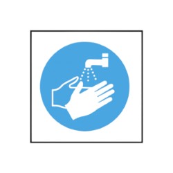Wash Hands Symbol Notice 100x100mm