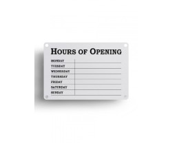 White Open & Closed Business Hours Notice 300x200mm