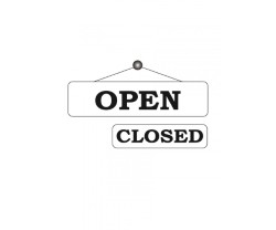 White Open & Closed Notice 300x75mm