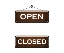 Wood Effect Open & Closed Notice 300x105mm