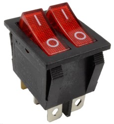 Rocker Switch Double Big Red Open-close 13 Amp