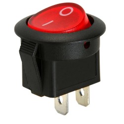 Rocker Switch Single Circle Red On-Off 13 Amp