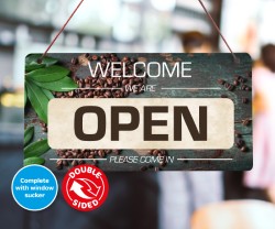 Photo Open & Closed Signs, (2-sided Print) 300x150mm.
