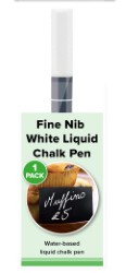 Single White Liquid Chalk Pen (1-2mm Nib)