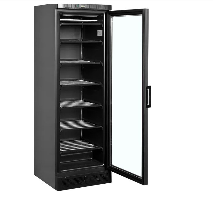UFSC371G Glass Door Display Freezer Black